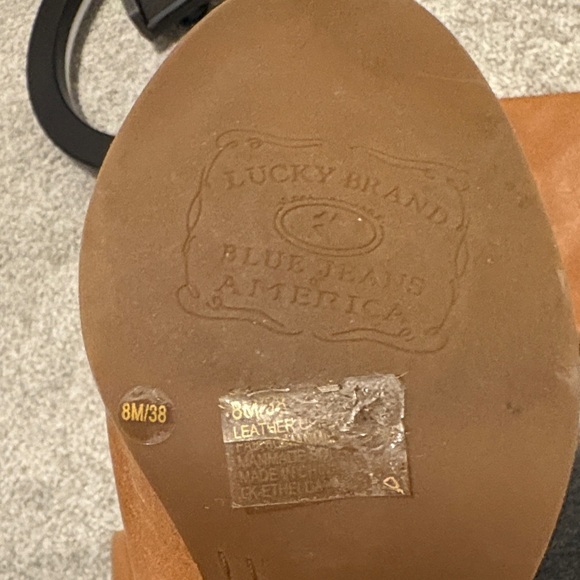Lucky Brand Tan Brown Heeled Boots 8 - Picture 2 of 9